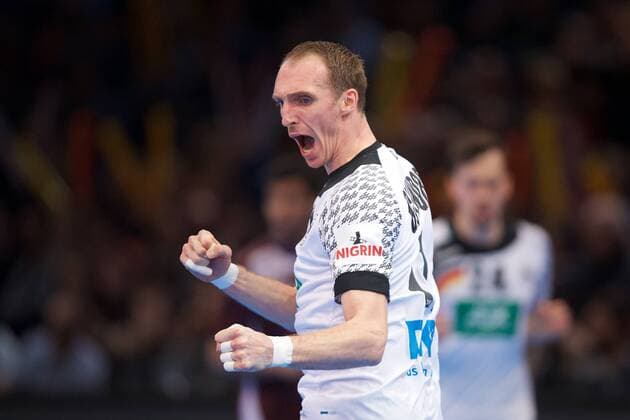 Handball Paris 22.01.2017 Weltmeisterschaft Herren Männer WM Achtelfinale Deutschland (GER) - Qatar (QAT) Holger Glandorf (Deutschland, No.11) Jubel