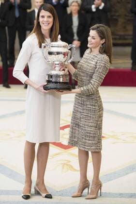 Ruth Beitia and Queen Letizia attends to the National Sports Awards 2015 at El Pardo Palace in Madrid, Spain. January 23, 2017.  (76484533)