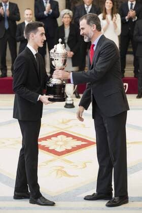 Jesús Tortosa Cabrera and King Felipe VI of Spain attends to the National Sports Awards 2015 at El Pardo Palace in Madrid, Spain. January 23, 2017.  (76484572)