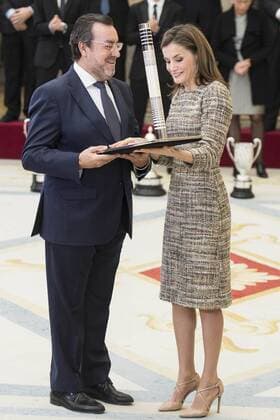 Miguel Carballeda Pineiro and Queen Letizia attends to the National Sports Awards 2015 at El Pardo Palace in Madrid, Spain. January 23, 2017.  (76484574)