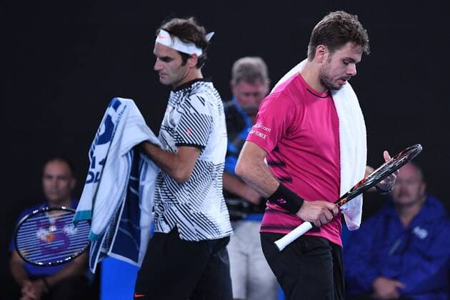 Roger Federer (SUI) Stan Wawrinka (SUI) TENNIS : Australian Open 2016 - 26 01 2017 VirginieBouyer Panoramic 