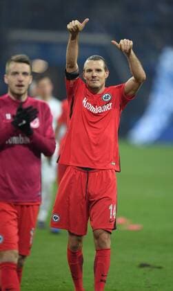 27.01.2017, Fussball GER, 1. Bundesliga Saison 2016 2017, 18. Spieltag, FC Schalke 04 - Eintracht Frankfurt, Jubel Alexander Meier (Eintracht Frankfurt)