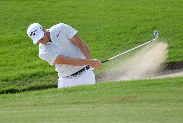 (170129) -- DOHA, Jan. 28, 2017 -- Alex Noren of Sweden hits the ball during the third day match at Qatar Masters at the Doha Golf Club in Doha, capital of Qatar, on January 28, 2017. ) (SP)QATAR-DOHA-GOLF-QATAR MASTERS-DAY 3 Nikku 