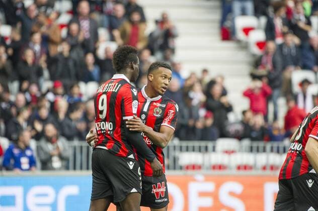 Mario Balotelli (OGC NIce) - Alassane Plea (OGC Nice) - Joie FOOTBALL : OGC Nice vs EA Guingamp - Ligue 1 - Nice - 29 01 2017 NorbertScanella Panoramic 