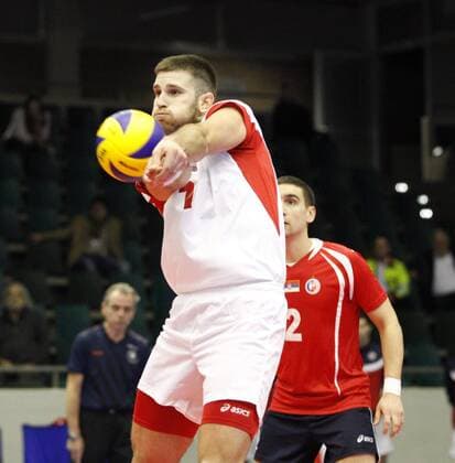 Deutschland - Rüsselsheim am Main - 31.01.2017 Volleyball - Hessen - CEV Champions League - Herren Saison 2016 2017 United Volleys Rheinmain (blau) - Crvena Zvezda BEOGRAD (ws) v.l. Aleksandar Skrbic (BEOGRAD 1) United Volleys Rheinmain - Crvena Zvezda BEOGRAD