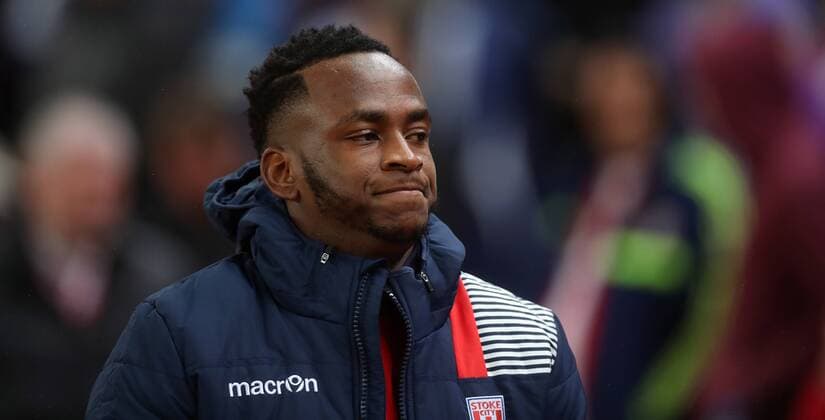 Saido Berahino of Stoke City before the English Premier League match at The Bet365 Stadium, Stoke. Picture date: February 1st, 2017. Photo credit should read: Lynne Cameron Sportimage EDITORIAL USE ONLY. No use with unauthorised audio, video, data, fixture lists, club league logos or live services. Online in-match use limited to 120 images, no video emulation. No use in betting, games or single club league player publications.