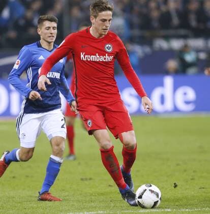 OCZIPKA Bastian Team Eintracht Frankfurt Fussball Bundesliga DFL Saison 2016-2017 Spiel FC Schalke 04 - Eintracht Frankfurt 0 : 1 am 27. Januar 2017 in Gelsenkirchen 