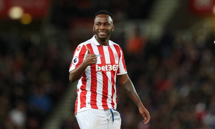 Saido Berahino of Stock City during the English Premier League match at The Bet365 Stadium, Stoke. Picture date: February 1st, 2017. Photo credit should read: Lynne Cameron Sportimage EDITORIAL USE ONLY. No use with unauthorised audio, video, data, fixture lists, club league logos or live services. Online in-match use limited to 120 images, no video emulation. No use in betting, games or single club league player publications.