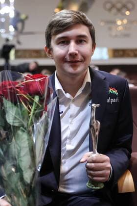Verleihung Russischer Sportpreis MOSCOW, RUSSIA - FEBRUARY 2, 2017: Russian chess grandmaster Sergey Karjakin attends the 2016 Silver Doe awards ceremony at the Russian Olympic Committee (ROC) building. The award was established by Russia s Federation of Sports Journalists and is presented annually to outstanding sportsmen and coaches. SergeiSavostyanov TASS  TS03FBE5