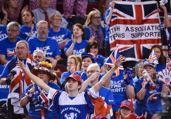 February 3, 2017 - Ottawa, Ontario, Canada - OTTAWA, ON - FEBRUARY 3: Fans of Great Britain show their support during Davis Cup World Group tie between Canada and Great Britain at TD Place Arena on February 3, 2017 in Ottawa, Ontario, Canada...PHOTO: Tennis: Canada v GB: Davis Cup by BNP Paribas World Group First Round - ZUMAk120 20170203_zap_k120_008 Copyright: xStevexKingsmanx