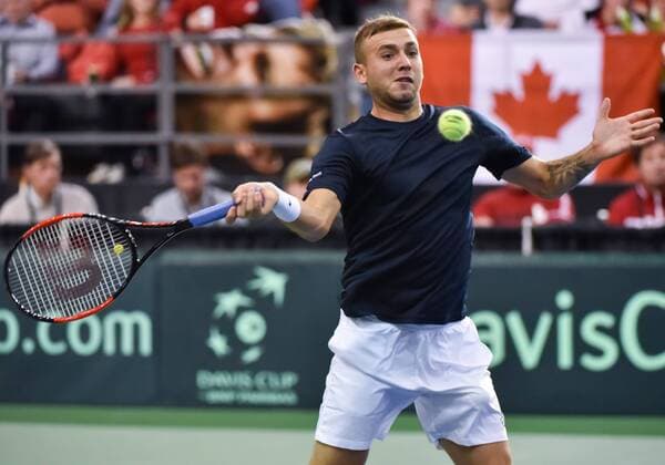 February 3, 2017 - Ottawa, Ontario, Canada - OTTAWA, ON - FEBRUARY 3: Daniel Evans of Great Britain in action during Davis Cup World Group tie between Canada and Great Britain at TD Place Arena on February 3, 2017 in Ottawa, Ontario, Canada...PHOTO: Tennis: Canada v GB: Davis Cup by BNP Paribas World Group First Round - ZUMAk120 20170203_zap_k120_012 Copyright: xStevexKingsmanx