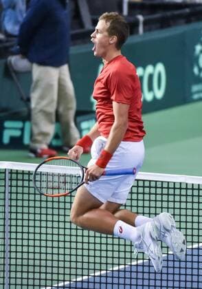 February 3, 2017 - Ottawa, Ontario, Canada - OTTAWA, ON - FEBRUARY 3: Vasek Pospisil of Canada in action during Davis Cup World Group tie between Canada and Great Britain at TD Place Arena on February 3, 2017 in Ottawa, Ontario, Canada...PHOTO: Tennis: Canada v GB: Davis Cup by BNP Paribas World Group First Round - ZUMAk120 20170203_zap_k120_036 Copyright: xStevexKingsmanx