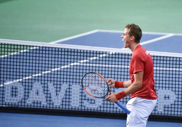 February 3, 2017 - Ottawa, Ontario, Canada - OTTAWA, ON - FEBRUARY 3: Vasek Pospisil of Canada in action during Davis Cup World Group tie between Canada and Great Britain at TD Place Arena on February 3, 2017 in Ottawa, Ontario, Canada...PHOTO: Tennis: Canada v GB: Davis Cup by BNP Paribas World Group First Round - ZUMAk120 20170203_zap_k120_041 Copyright: xStevexKingsmanx