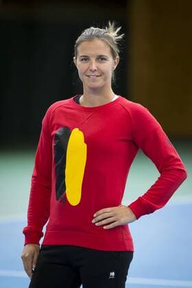 Belgian Kirsten Flipkens pictured during a press conference PK Pressekonferenz of the Belgian Fed Cup team in Wilrijk, Antwerp, Saturday 04 February 2017. On February 11 and 12, Belgium and Romania will play their first round match in the World Group II in Bucharest, Romania. KRISTOFxVANxACCOM  x05039696x