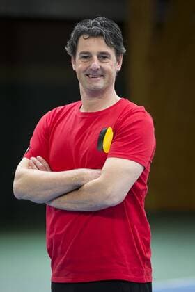 Physiotherapist Hans Minnen pictured during a press conference PK Pressekonferenz of the Belgian Fed Cup team in Wilrijk, Antwerp, Saturday 04 February 2017. On February 11 and 12, Belgium and Romania will play their first round match in the World Group II in Bucharest, Romania. KRISTOFxVANxACCOM  x05039698x