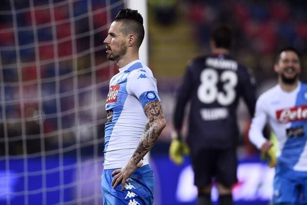 Marek Hamsik goal celebration Bologna 04-02-2016 Stadio Dall Ara. Football Calcio Serie A 2016 2017 FC Bologna - SSC Napoli.