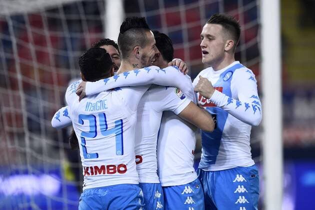 Marek Hamsik goal celebration Bologna 04-02-2016 Stadio Dall Ara. Football Calcio Serie A 2016 2017 FC Bologna - SSC Napoli.