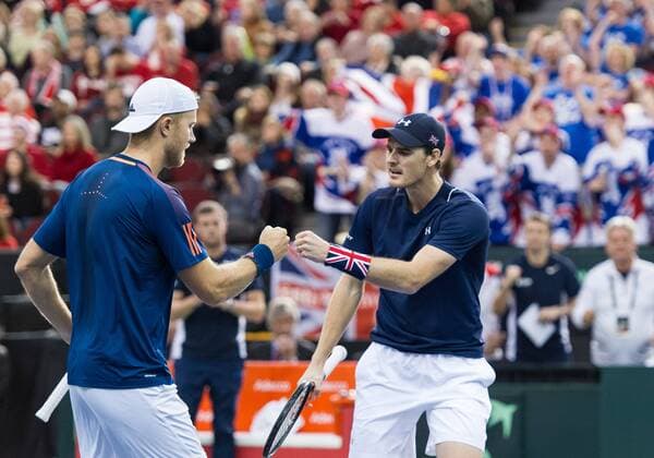 February 3, 2017 - Ottawa, Ontario, Canada - OTTAWA, ON - FEBRUARY 4: Dominic Inglot and Jamie Murray of Great Britain in action during their doubles match against Canada on day 2 of the Davis Cup World Group tie between Canada and Great Britain at TD Place Arena on February 4, 2017 in Ottawa, Ontario, Canada...PHOTO: Tennis: Canada v GB: Davis Cup by BNP Paribas World Group First Round - ZUMAk120 20170203_zap_k120_044 Copyright: xStevexKingsmanx