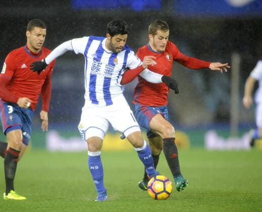 Vela, Clerc. LaLiga match between Real Sociedad San Sebastian and CA Osasuna. In this picture, Vela and Clerc. xJOSUNExMTZ.xDExALBENIZx 