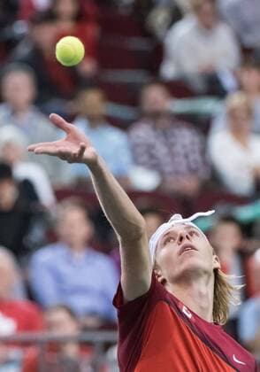 February 5, 2017 - Ottawa, Ontario, Canada - OTTAWA, ON - FEBRUARY 5: Denis Shapovalov of Canada in action during his singles Davis Cup World Group tie between Canada and Great Britain at TD Place Arena on February 5, 2017 in Ottawa, Ontario, Canada. Tennis: Canada v GB: Davis Cup by BNP Paribas World Group First Round - ZUMAk120 20170205_zap_k120_052 Copyright: xStevexKingsmanx