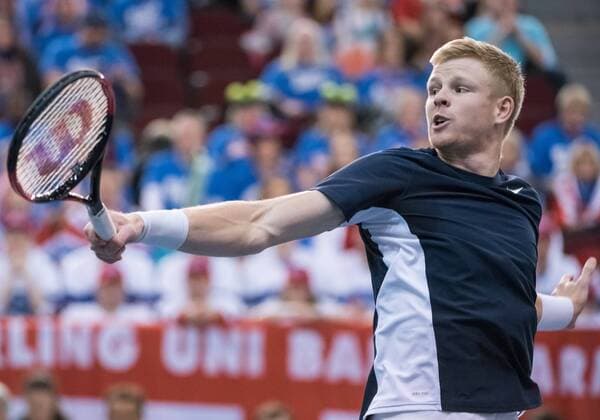 February 5, 2017 - Ottawa, Ontario, Canada - OTTAWA, ON - FEBRUARY 5: Kyle Edmund of Great Britain in action during his singles match against Canada on day three of the Davis Cup World Group tie between Canada and Great Britain at TD Place Arena on February 5, 2017 in Ottawa, Ontario, Canada. Tennis: Canada v GB: Davis Cup by BNP Paribas World Group First Round - ZUMAk120 20170205_zap_k120_057 Copyright: xStevexKingsmanx