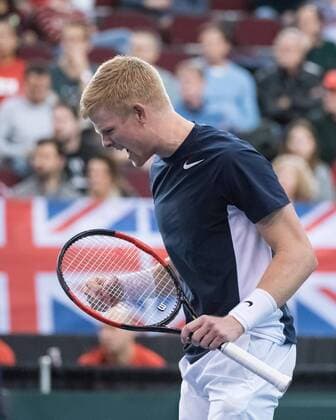February 5, 2017 - Ottawa, Ontario, Canada - OTTAWA, ON - FEBRUARY 5: Kyle Edmund of Great Britain in action during his singles match against Canada on day three of the Davis Cup World Group tie between Canada and Great Britain at TD Place Arena on February 5, 2017 in Ottawa, Ontario, Canada. Tennis: Canada v GB: Davis Cup by BNP Paribas World Group First Round - ZUMAk120 20170205_zap_k120_064 Copyright: xStevexKingsmanx