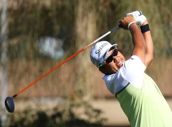 Golf: Matsuyama wins 2nd straight Phoenix Open title in playoff Hideki Matsuyama of Japan hits a tee shot on the second hole during the final round of the Waste Management Phoenix Open at TPC Scottsdale in Arizona on Feb. 5, 2017. Matsuyama beat Webb Simpson of the United States in a playoff to win the tournament for the second year in a row, claiming his fourth career U.S. tour win. 