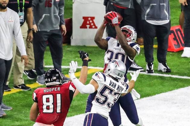 February 5, 2017 - Houston, Texas, U.S - New England Patriots free safety Duron Harmon (30) in action during Super Bowl LI at the NRG Stadium in Houston, Texas. NFL American Football Herren USA 2017 - Super Bowl LI - New England vs. Atlanta - ZUMAw300 20170205_zaf_w300_102 Copyright: xDanxWozniakx