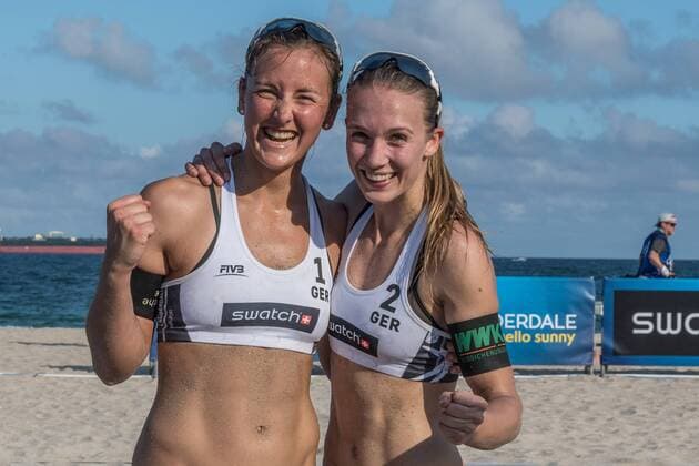 Bilder des Tages - SPORT FIVB World Tour 2017 - Fort Lauderdale Major - 07.02.2017 Sandra Ittlinger, Teresa Mersmann (GER); FIVB World Tour 2017 - Fort Lauderdale Major am 07.02.2017, Beach Park Fort Lauderdale, Florida, USA xPWx