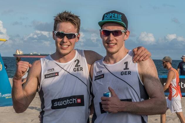Bilder des Tages - SPORT FIVB World Tour 2017 - Fort Lauderdale Major - 07.02.2017 Bennet Poniewaz, David Poniewaz (GER); FIVB World Tour 2017 - Fort Lauderdale Major am 07.02.2017, Beach Park Fort Lauderdale, Florida, USA xPWx
