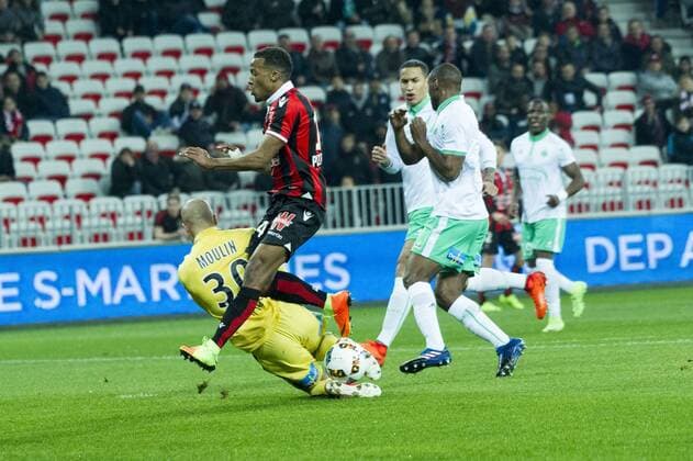 Fußball, OGC Nizza - AS St. Etienne Alassane Plea (OGC Nice) FOOTBALL : OGC Nice vs Saint Etienne - Ligue 1 - 08 02 2017 NorbertScanella 