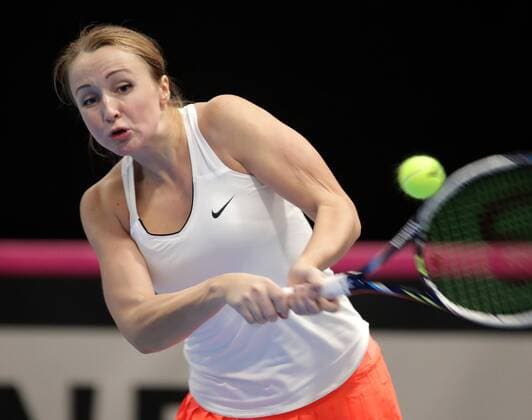 TENNIS - ITF, Fed Cup TALLINN,ESTONIA,09.FEB.17 - TENNIS - ITF, Fed Cup, Europe Africa Zone II, Group 1. Image shows Diana Marcinkevica (LAT). GEPAxpictures xWalterxLuger