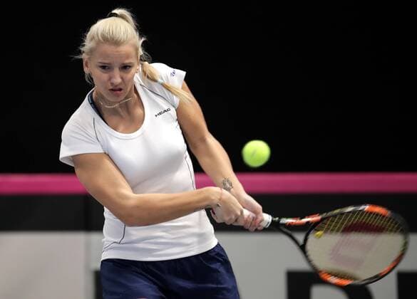 TENNIS - ITF, Fed Cup TALLINN,ESTONIA,09.FEB.17 - TENNIS - ITF, Fed Cup, Europe Africa Zone II, Group 1. Image shows Dea Herdzelas (BIH). GEPAxpictures xWalterxLuger