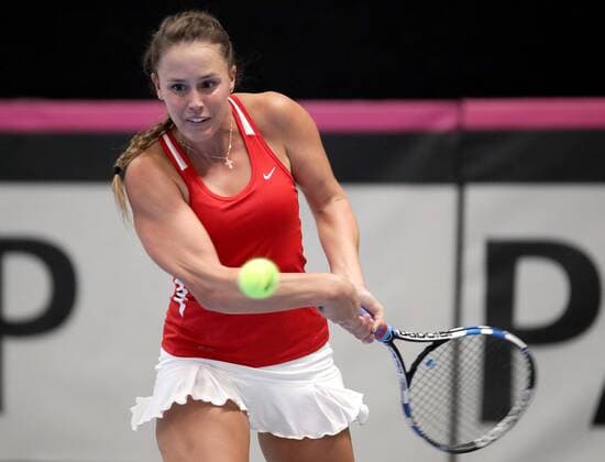 TENNIS - ITF, Fed Cup TALLINN,ESTONIA,09.FEB.17 - TENNIS - ITF, Fed Cup, Europe Africa Zone II, Group 1. Image shows Michelle Larcher de Brito (POR). GEPAxpictures xWalterxLuger