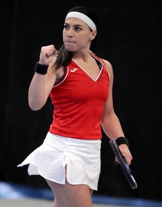 Bilder des Tages - SPORT TENNIS - ITF, Fed Cup TALLINN,ESTONIA,09.FEB.17 - TENNIS - ITF, Fed Cup, Europe Africa Zone II, Group 1. Image shows Ekaterine Gorgodze (GEO). GEPAxpictures xWalterxLuger