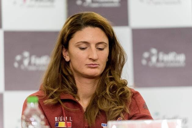 Tennis - press conference PK Pressekonferenz held at the drawing ceremony before FED Cup by BNP 2017 game between Romania and Belgium February 2017 February 10, 2017: Irina Begu (ROU) during the Press conference held at the drawing ceremony before FED Cup by BNP 2017 game between Romania and Belgium at Hotel Intercontinental, Bucharest, Romania ROU. Foto: CronosFoto Catalin Soare