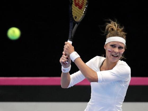 TENNIS - ITF, Fed Cup TALLINN,ESTONIA,10.FEB.17 - TENNIS - ITF, Fed Cup, Europe Africa Zone II, Group 1. Image shows Katarzyna Piter (POL). GEPAxpictures xWalterxLuger