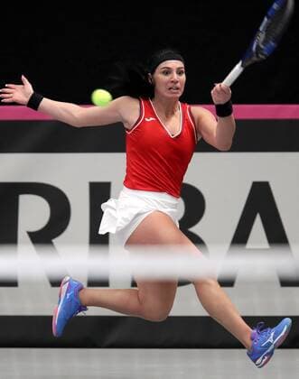 TENNIS - ITF, Fed Cup TALLINN,ESTONIA,10.FEB.17 - TENNIS - ITF, Fed Cup, Europe Africa Zone II, Group 1. Image shows Ekaterine Gorgodze (GEO). GEPAxpictures xWalterxLuger