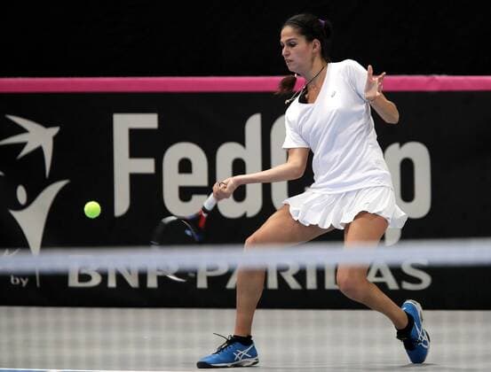 TENNIS - ITF, Fed Cup TALLINN,ESTONIA,10.FEB.17 - TENNIS - ITF, Fed Cup, Europe Africa Zone II, Group 1. Image shows Isabella Shinikova (BUL). GEPAxpictures xWalterxLuger