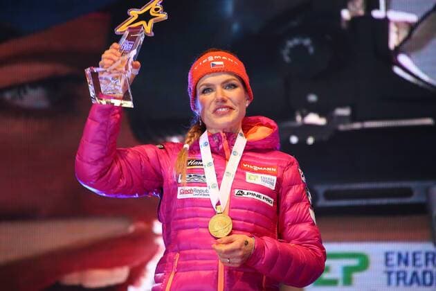 BIATHLON - IBU World Championships Hochfilzen HOCHFILZEN,AUSTRIA,10.FEB.17 - BIATHLON - IBU World Championships, 7.5km sprint, ladies, award ceremony. Image shows Gabriela Koukalova (CZE). Keywords: medal. GEPAxpictures xMathiasxMandl