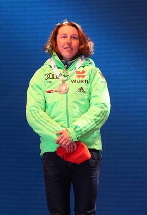 Hochfilzen Biathlon IBU Weltmeisterschaften Hochfilzen, Frauen Sprint, Laura Dahlmeier (GER) mit ihrer Silbermedaille
