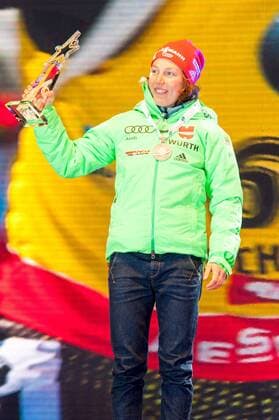 Gewinnerin der Silbermedallie Laura DAHLMEIER (GER). Oesterreich, Hochfilzen: Wintersport, Biathlon, IBU World Championships 2017 - 7,5km Sprint Damen am 10.02.2017, Biathlonstadion.