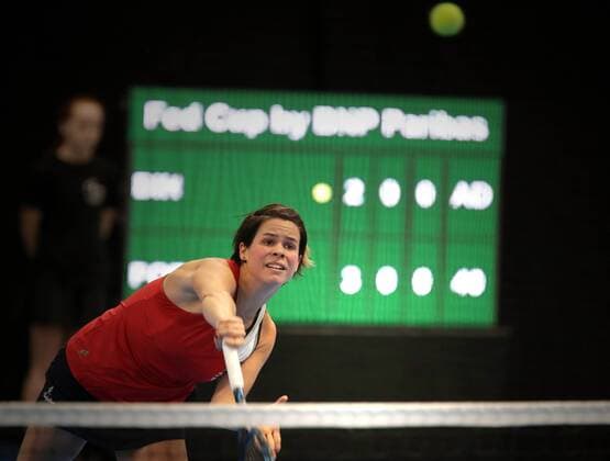 TENNIS - ITF, Fed Cup TALLINN,ESTONIA,11.FEB.17 - TENNIS - ITF, Fed Cup, Europe Africa Zone II, Group 1. Image shows Agnes Bukta (HUN). GEPAxpictures xWalterxLuger