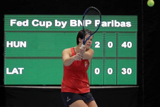 TENNIS - ITF, Fed Cup TALLINN,ESTONIA,11.FEB.17 - TENNIS - ITF, Fed Cup, Europe Africa Zone II, Group 1. Image shows Agnes Bukta (HUN). GEPAxpictures xWalterxLuger