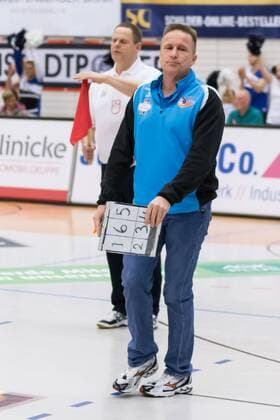 Trainer, team coach Han Abbing (VfB Suhl Lotto Thüringen, Coach) Enttäuschung, enttäuscht, Frustration, disappointed, Volleyball, Volleyball-Bundesliga Frauen, Schwarz-Weiß Erfurt - VfB 91 Suhl Lotto Thüringen, xprx