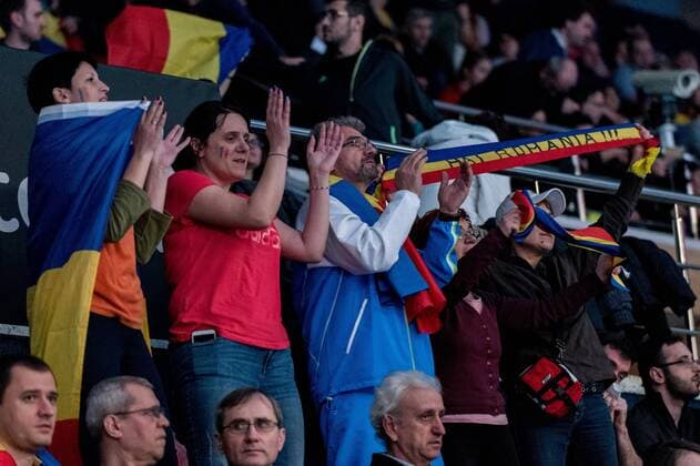 Tennis - FED Cup by BNP 2017 game between Romania and Belgium February 2017 February 12, 2017: Romanian team supporters during the FED Cup by BNP 2017 game between Romania and Belgium at Sala Polivalenta, Bucuresti, Romania ROU. Copyright: Cronos Catalin Soare