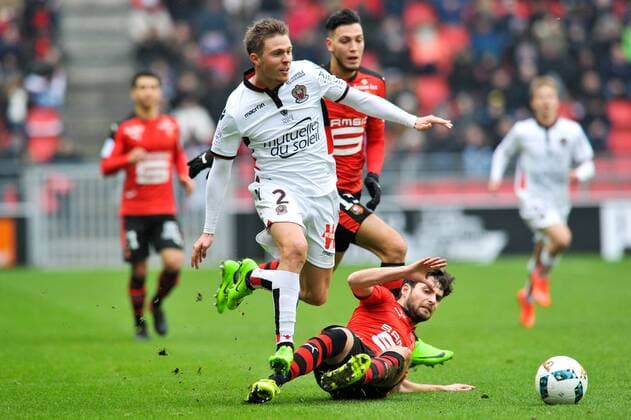 02 Arnaud SOUQUET (nice) - 26 Sanjin PRCIC (ren) FOOTBALL : Stade Rennes vs OGC Nice - Ligue 1 - 12 02 2017 FEP Panoramic 