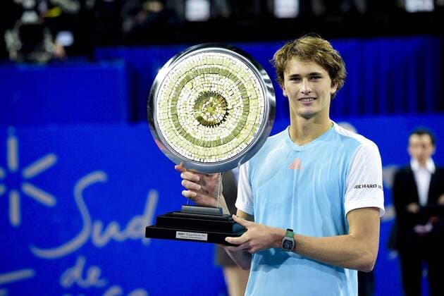 Alexander Zverev (Ger) - gewinnt das Finale - Trophäe TENNIS : Open Sud de France 2017 - Montpellier - 12 02 2017 JBAutissier Panoramic 