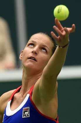 Czech tennis player Karolina Pliskova in action during the tennis match of the Fed Cup 1st round between the Czech Republic and Spain (Garbine Muguruza), in Ostrava, Czech Republic, February 12, 2017. (CTKxPhoto JaroslavxOzana) CTKPhotoP201702120610101  jao 18