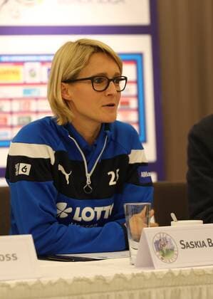 13.02.2017 xcex Deutschland, Frankfurt, Fussball, Frauenfussball Pressekonferenz beim 1. FFC Frankfurt Die Verantwortlichen zieht Bilanz und geben einen Ausblick auf die zweite Hälfte der Allianz Frauen-Bundesliga Saison 2016 2017 Saskia Bartusiak